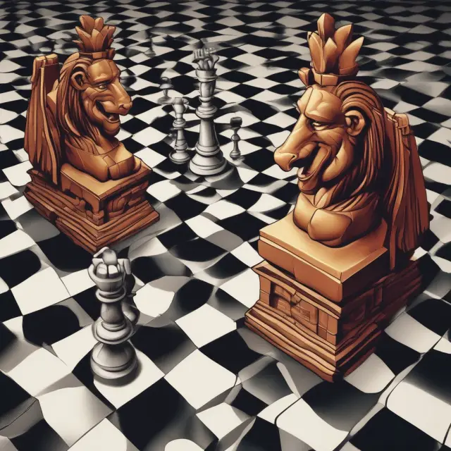 IBM and Apple collaborate, depicted as pieces moving together on a chessboard, symbolizing the creation of value through effective communication, trust, and innovation within their value network