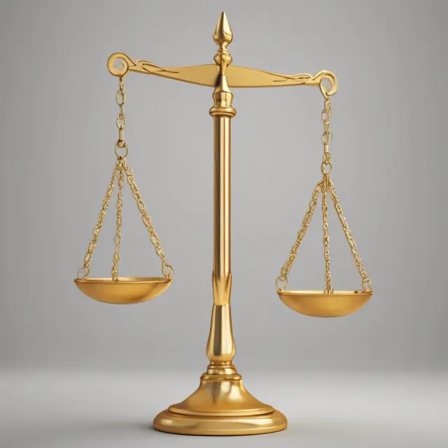 A golden scale weighing profits against losses, representing the concept of Value of Risk in finance.