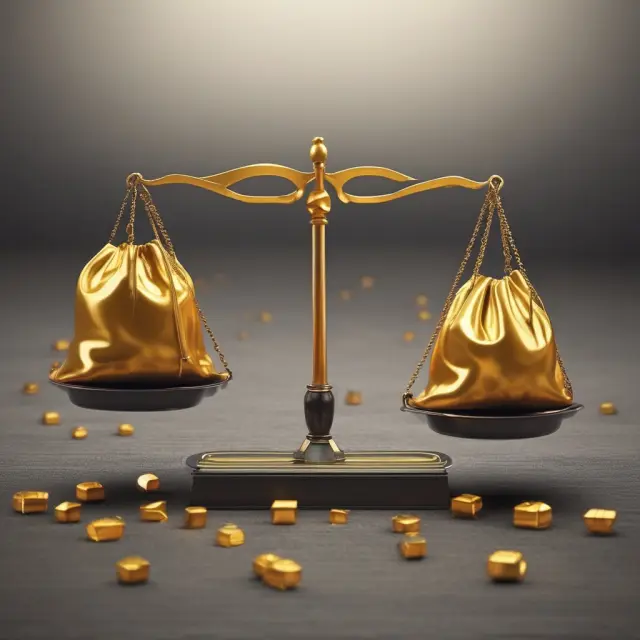 Scale tips against golden bags filled with batteries, representing the financial losses for Company X due to disregarding Value of Risk (VOR)