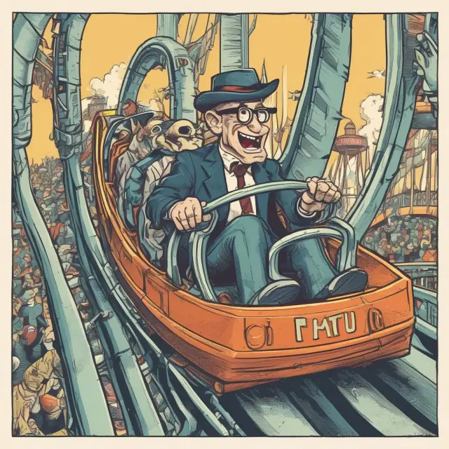 Value averaging investor riding a financial roller coaster, making contributions based on current portfolio value