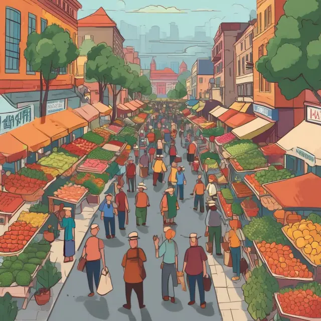A vibrant farmers