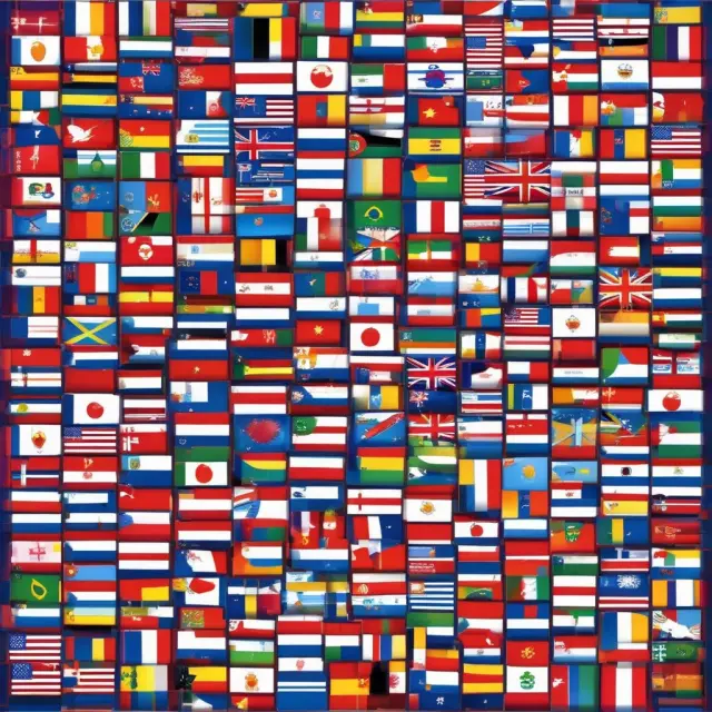 A mosaic of country flags with scales below, showcasing individual VAT rates within Europe and beyond