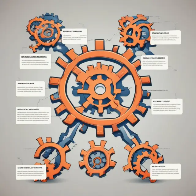 Cascading gears symbolizing value-added tax collection at each stage of production