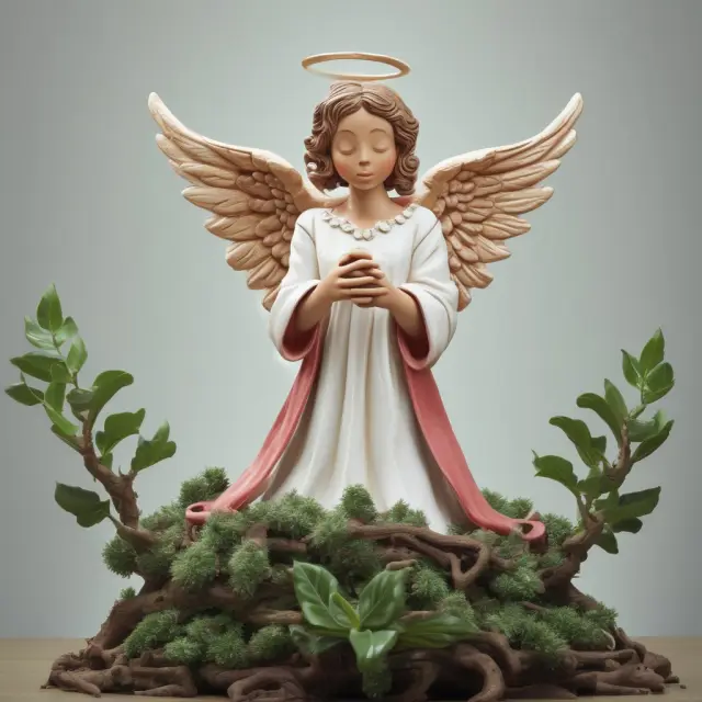 An angel providing excellent customer service to a growing business tree, emphasizing the value of customer loyalty