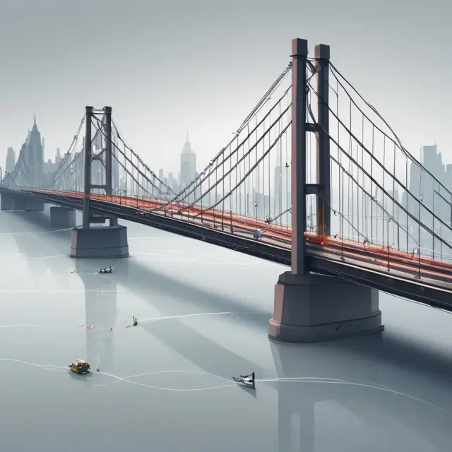 An illustration of a bridge linking two sides, one labeled 