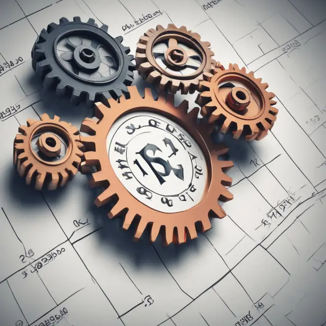 An intricate clock with gears representing value dates in banking and trading scenarios