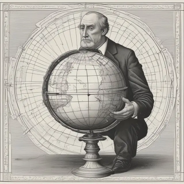 An institutional investor, symbolized by a wise figure, holds the globe, with two index symbols representing Value Line