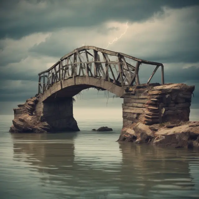 A dilapidated bridge illustrating the impact of a failed value proposition on trust and relationships