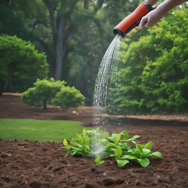 A garden hose providing varying amounts of water (growth) to different plants (investments), emphasizing their individual progress and growth under VAMI analysis.