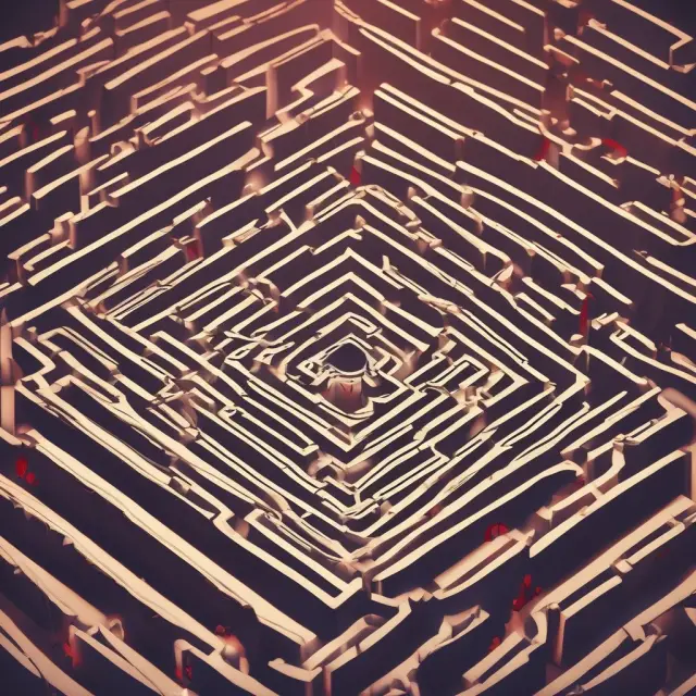 Labyrinth representing investment complexities with a beacon-like VAMI chart illuminating the path ahead