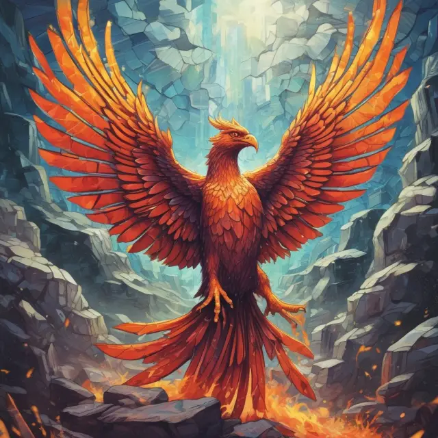 Phoenix emerging from broken window, illustrating claims process for vandalism