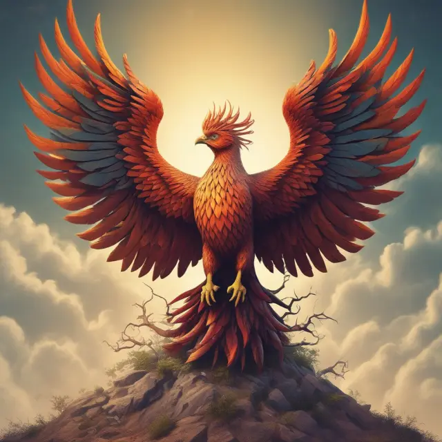 A phoenix rising from investment returns, illustrating vanishing premiums