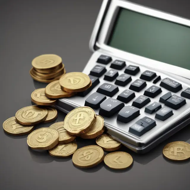 A person weighing the balance of a calculator with a gold vanishing premium token representing the assessment of its value against term life insurance or investments