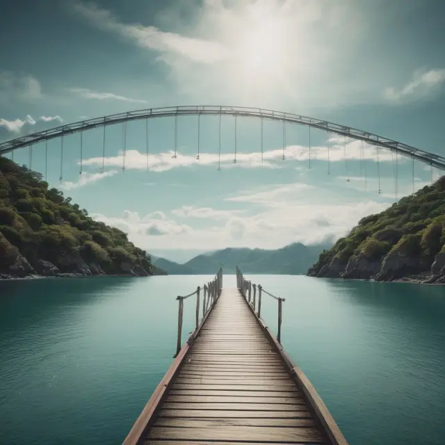 An ethereal bridge connecting 