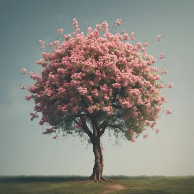 A tree representing vanishing premiums in insurance: starting wilted then blossoming with accumulated dividends