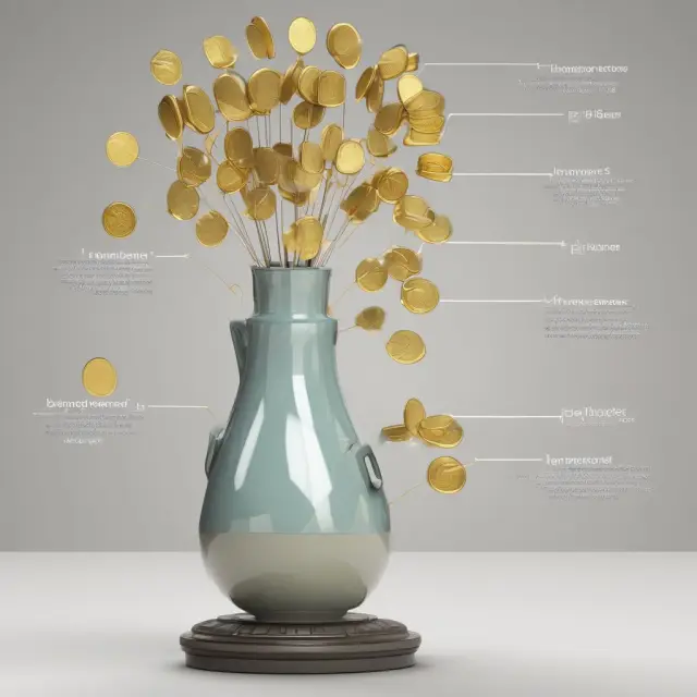 Golden coins depicting timely payments flowing into a vase labeled 