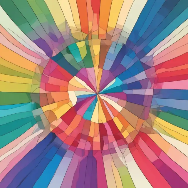 Vivid image of credit mix as a colorful kaleidoscope, symbolizing various revolving and installment loans contributing to a strong credit profile