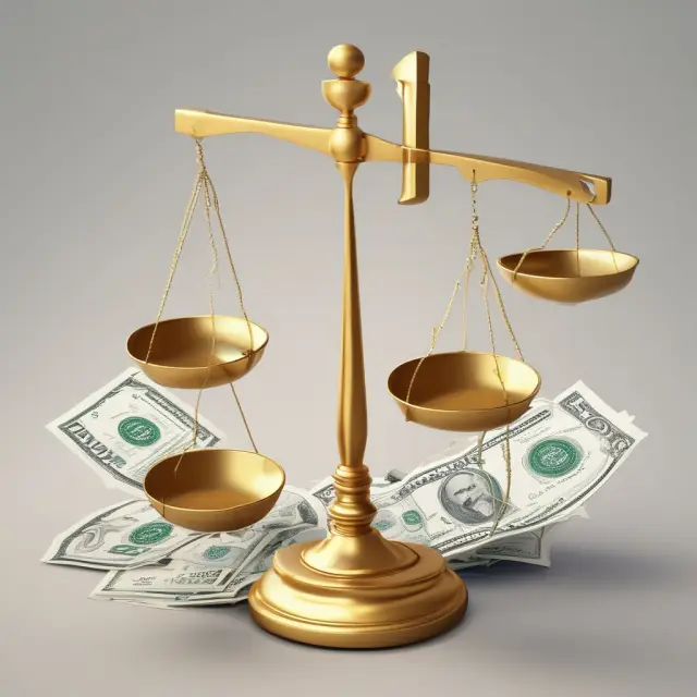 Golden scale displaying VaR calculations for various financial instruments, symbolizing risk management and balance.
