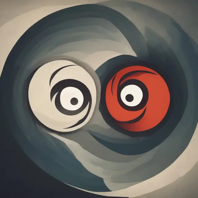 Diverging yin-yang symbolizes the relationship between risk and variability, with potential rewards represented by the dynamic interplay between the two.