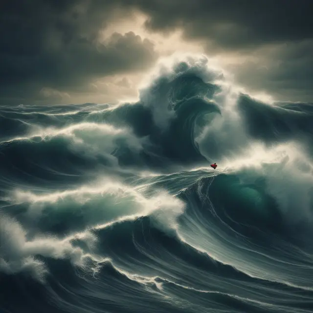 An institutional investor steers a ship through turbulent waters filled with variable benefit plans, confronting challenges from market volatility and regulatory changes.