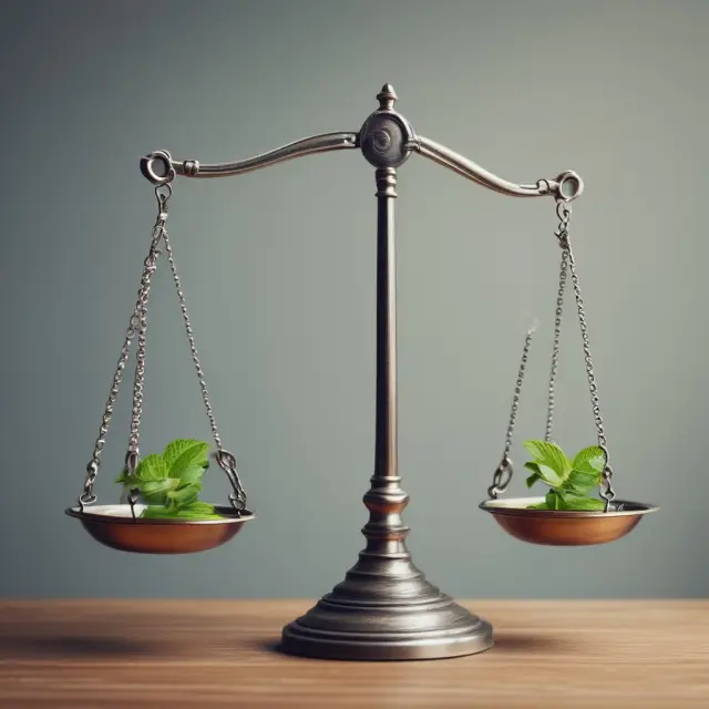 Balanced scales representing fixed (constant) vs. variable (fluctuating) costs, with sales revenues tipping the balance towards profitability