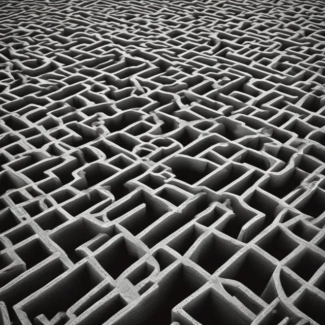 Intricate labyrinth illustrating variable interest entities connected via contracts. VIEs function independently but are financially linked.