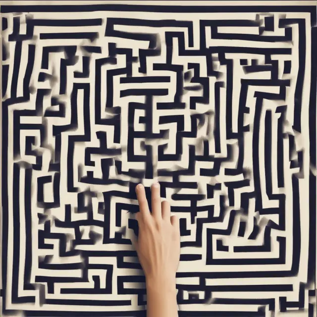 Powerful hand guides VIE maze, representing FASB Interpretation Number 46 and its role in regulating complex VIE structures.