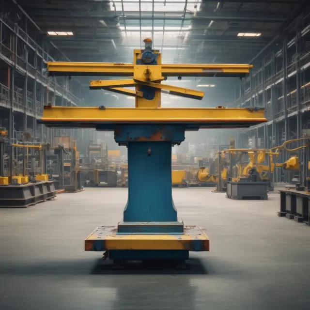 Manufacturing process with a see-saw illustrating the balance between factory production and overhead costs