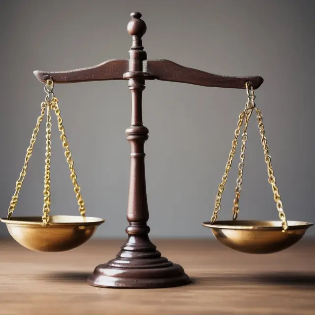 A balanced scale depicts the SEC