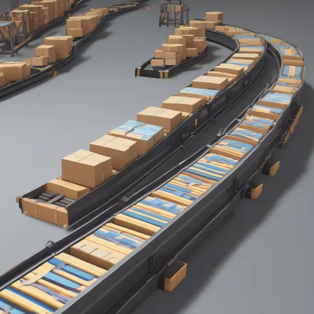 Conveyor belt carrying raw materials, demonstrating variable costs in production