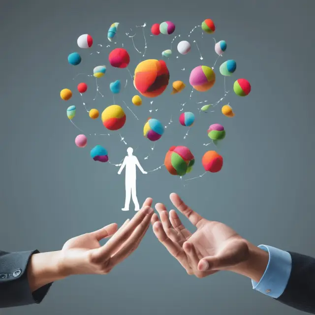 Two hands juggling variable universal life and whole life insurance policies, with diverse investment subaccounts symbolizing their respective differences