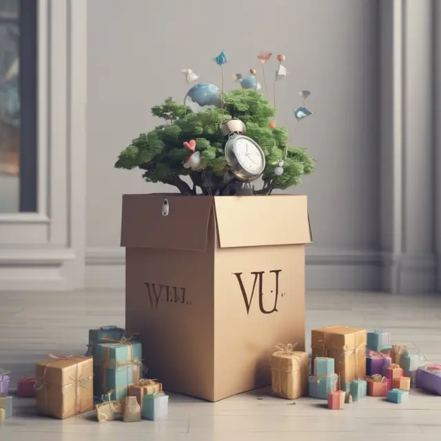 An ornate, locked time capsule represents VUL policies in estate planning. Inside are gifts, growth, and tax savings, symbolizing the benefits for future generations.