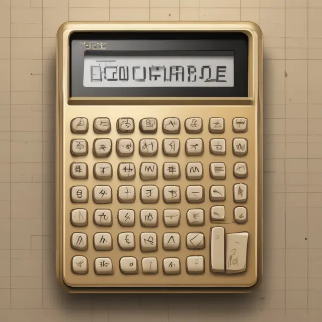 A golden calculator measuring deviation from the average value, symbolizing variance calculation
