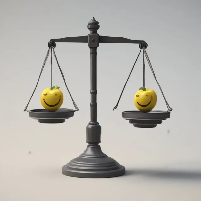 Two balanced scales illustrating the concept of market risk assessment through variance