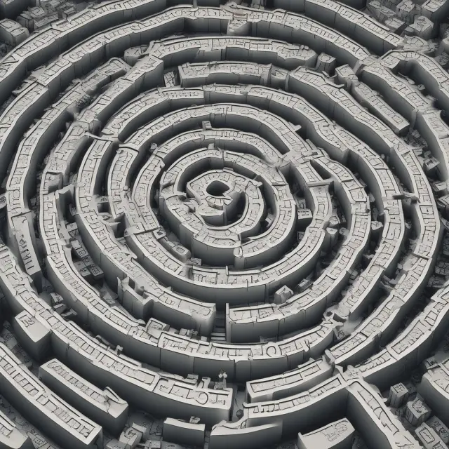 Financial maze illustrating the intricacies of variance swap calculations, filled with equations and numerical methods for pricing and risk management