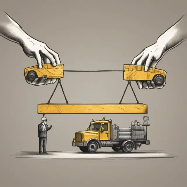 Comparing a gold vault receipt to physical delivery of precious metals: one hand holds a certificate, while the other transports a truckload
