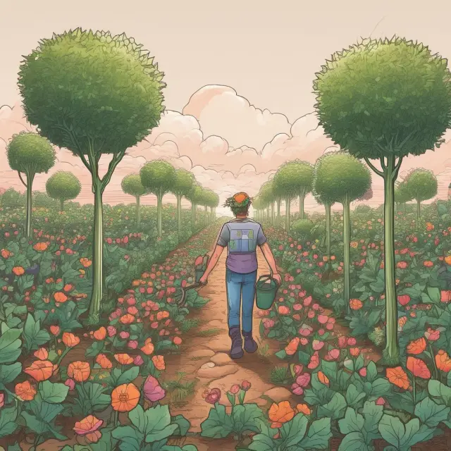 A VC fund as a caring gardener, tending to various startup blooms through strategic direction and resource infusion.