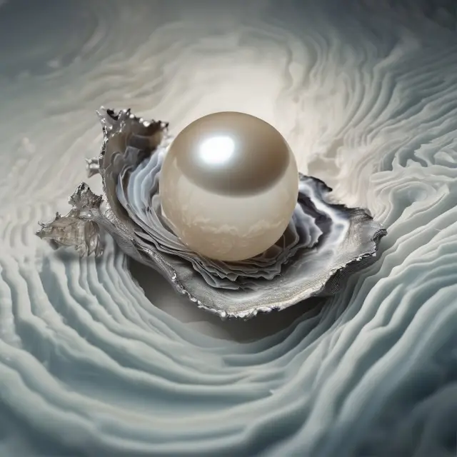 An oyster holding a precious pearl, representing Veblen goods and their desirable exclusivity