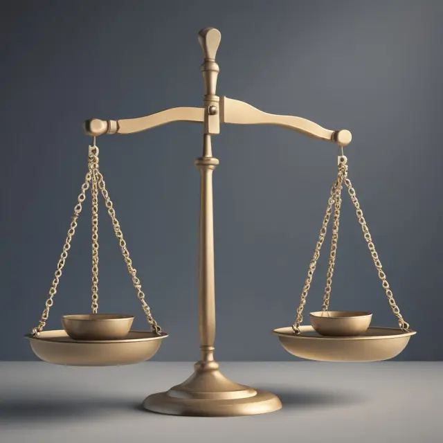 Scale with two pans balancing vega neutral options, representing risk control.