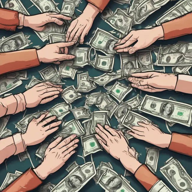 People exchange goods and services, velocity of money amplifies actual cash