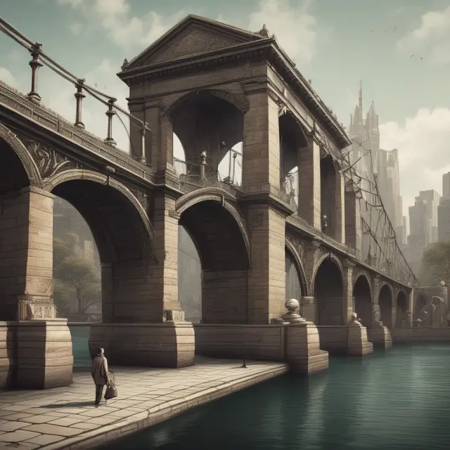 A stylized image of a beautiful bridge symbolizing vendors connecting businesses to essential goods and services