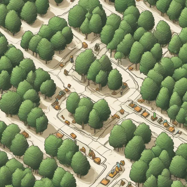 A lush forest of interconnected trees represents B2B vendors supplying crucial components to various industries.