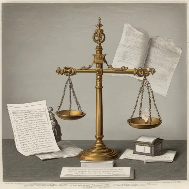 Judge with gavel weighing priority between a traditional mortgage and a vendor take-back mortgage.