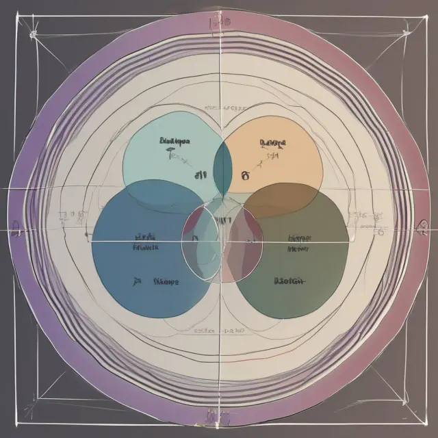 Two interconnected Venn diagram circles representing finance data, with chord diagram lines connecting overlapping sections and an empty Euler diagram illustrating non-overlapping areas