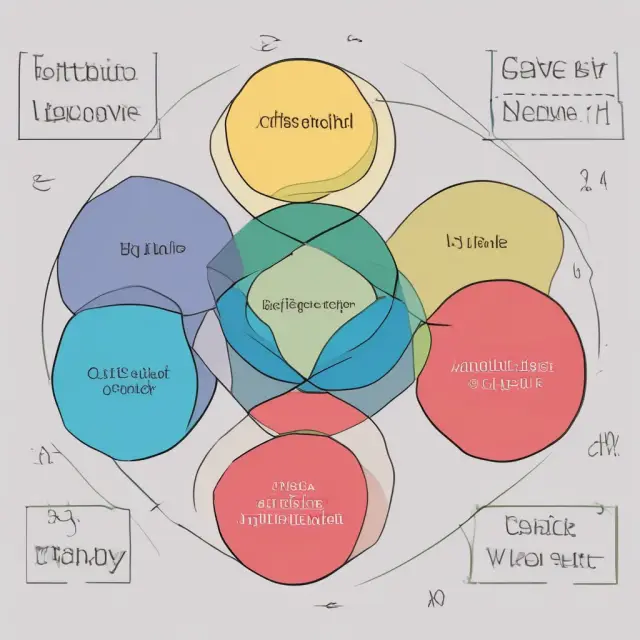 A visually appealing Venn diagram illustrating the comparison and intersection of two investment sets within the context of finance.