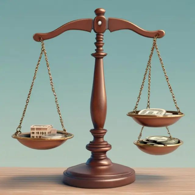 Two scales balancing: one labeled 
