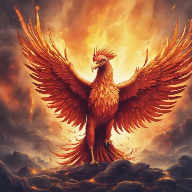 A mythical phoenix rises from the ashes, symbolizing a venture-backed company preparing for a successful IPO