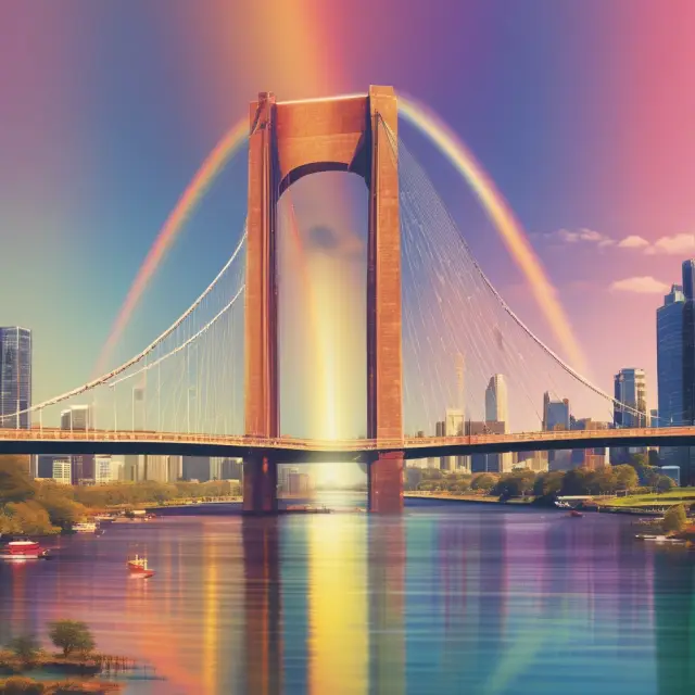 A colorful bridge connecting various income and balance sheet statements, illustrating vertical analysis.