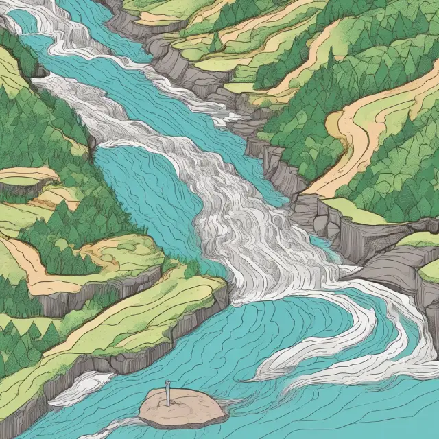 A river representing an income statement, where revenue and expenses flow in as interconnected tributaries via vertical analysis (common-size analysis).