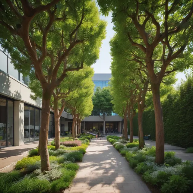 Businesses flourishing in vertical markets, represented by trees growing in a garden filled with diverse industries